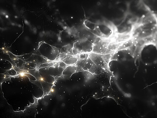 Wall Mural - A black and white photo of a starry sky with a lot of dots