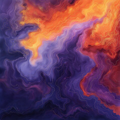 Wall Mural - a painting of a purple and orange swirl with stars and dots