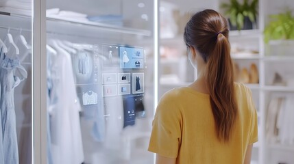 Poster - Digital fashion store with augmented reality fitting rooms and AI styling recommendations