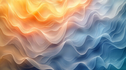 A colorful wave with blue and orange stripes