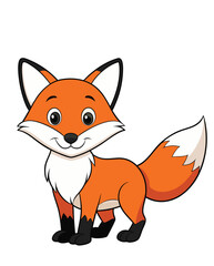 Wall Mural - Fox cute cartoon character design illustration