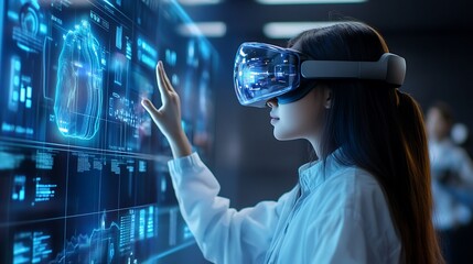 Poster - Digital school with interactive holographic lessons and AI tutors