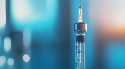 Syringe with Needle in Soft Focus