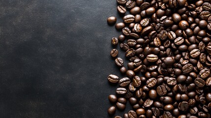 Wall Mural - Rich Coffee Beans on Dark Background