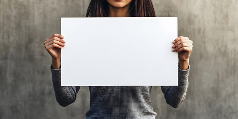 woman holding blank sign,ai generated.