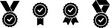 © JasimMughal - Approval vector icon. Approved stamp or medal. Certificate symbols isolated on white background. Set premium quality badges with ribbons. Vector illustration.