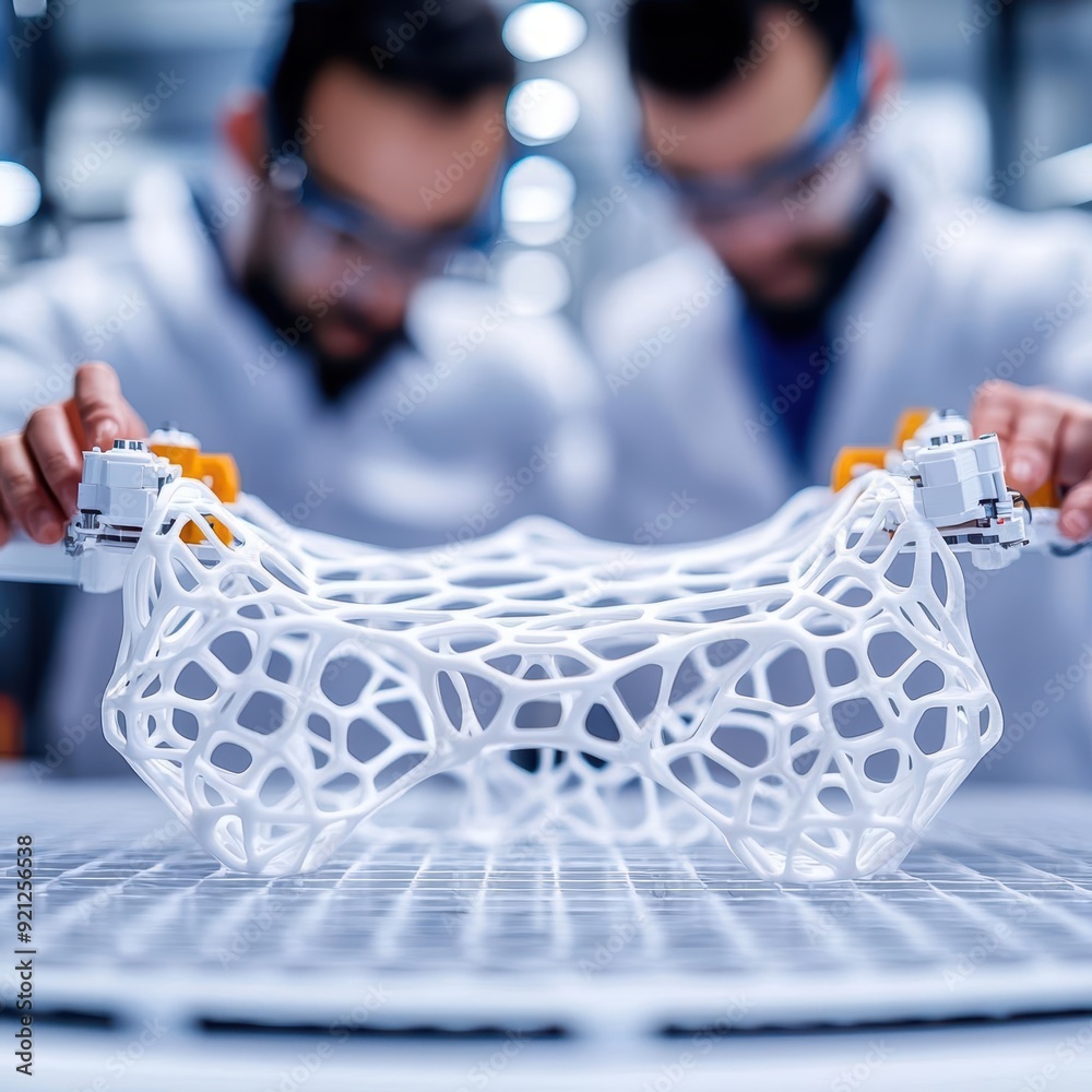 Large-scale 3D printed structure, automated robotics, futuristic ...