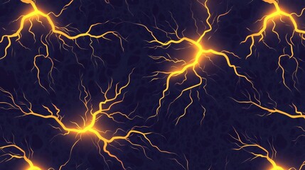 Wall Mural - Yellow lightning illustration decoration