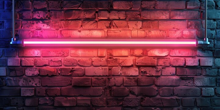 Favorites Neon Sign on Brick Wall - Front View - 3D Rendered Royalty Free Stock Picture