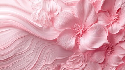 Fototapete - Textured 3D pink background with intricate details and soft shadows, perfect for rich and elegant compositions.