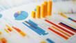 © Teeraphon - Abstract white background with pastel colorful charts and graphs with statistics to analyze business potential and forecast future development of companies growth.