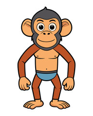 Sticker - A monkey cartoon character design