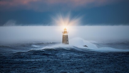 Wall Mural - lighthouse at night