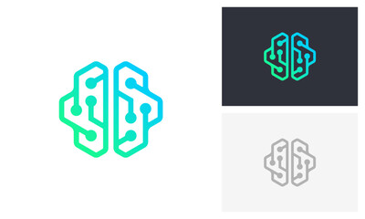 Brain technology logo design
