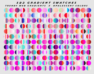 Poster - Collection of various holographic opalescent gradients for graphic design. 