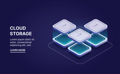 Poster - background, icon, vector, business, design, technology, illustration, computer, space, concept, cloud, room, template, digital, isometric, line, team, data, network, communication, security, internet,