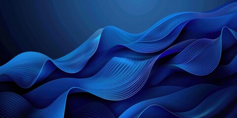 Wall Mural - Blue technology background with geometric lines and gradient for banner, poster or presentation design Background design template with blue color waves for business concept Generative AI