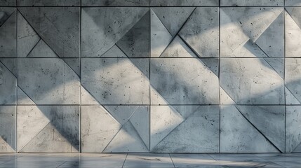 Wall Mural - Semigloss Wall background with tiles. Polished, tile Wallpaper with Diamond Shaped, Concrete blocks.