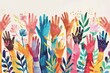 © Iftikhar alam - A watercolor illustration showing numerous hands reaching upwards towards the sky, Inspiring hope and optimism for a more inclusive and equitable society
