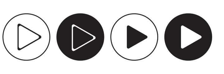 Poster - Round play button icons set.