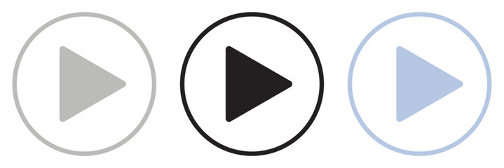 Poster - Round play button icons set.