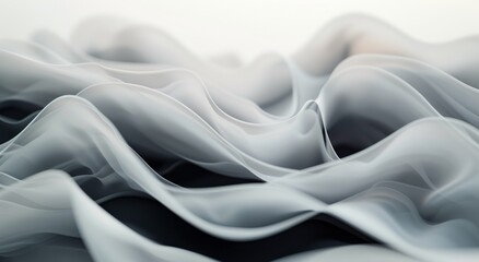 Wall Mural - Soft Gray Fabric Waves Undulating Gently Under Soft Light