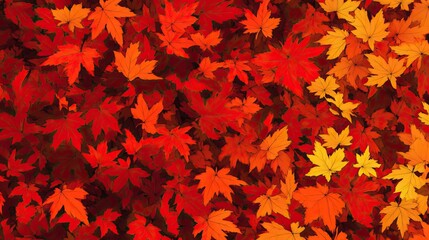 Wall Mural - Autumn Leaves the Background with Warm and Vibrant Colors. AI generated image wallpaper