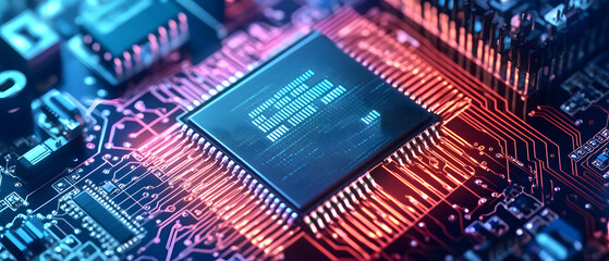 a close-up view with the acronym cpu displayed on a microchip, representing the concept of central p