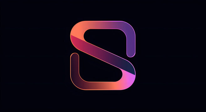 Vector logo with an abstract geometric shape and lines, forming the letter S in light colors on a dark background for the design of business cards, web UIUX elements, or graphic illustrations design