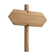 © BoOm - A blank wooden signpost, perfect for directional guidance or signage in nature, parks, or outdoor events. transparent background