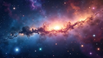 Colorful, stars and space background, panorama universe