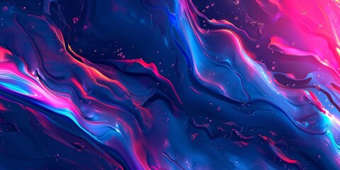 Abstract Colorful Neon Wave Paint Stroke Fluid Liquid Pink Blue