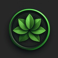 Wall Mural - green badge for logo or icon: organic, herbal, natural product sticker