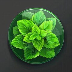 Wall Mural - green badge. organic, vegan, herbal sticker for natural food product packaging