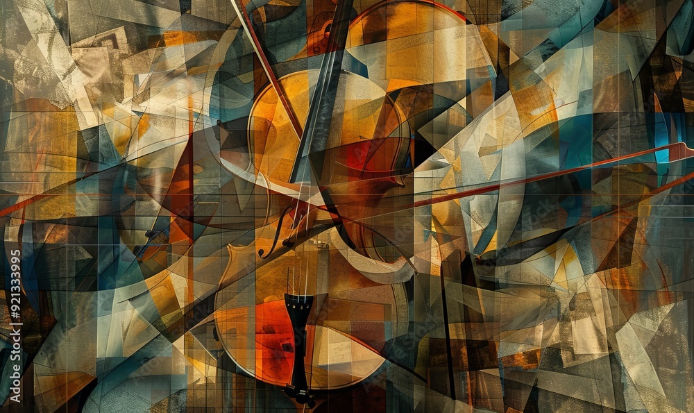 Cubist interpretation of a musical performance, featuring overlapping ...