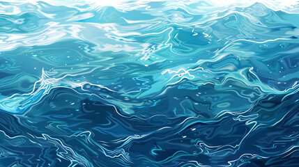 Ocean currents surface background illustration showing tides, temperatures