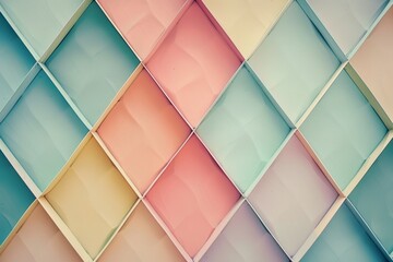 Abstract background with pastel colored geometric shapes in diamond shapes