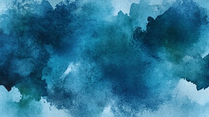 Wall Mural - abstract blue watercolor background with soft, blurred shapes and textures, creating, artistic desig