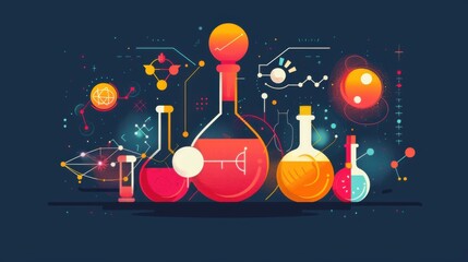 Flat design concept illustration with experimental thinking of idea lab.