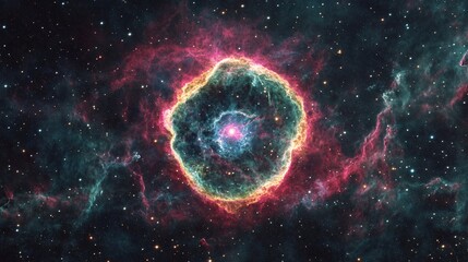 Wall Mural - space galaxy background, a massive nebula, colorful hues and intricate patterns, resembling, gemston