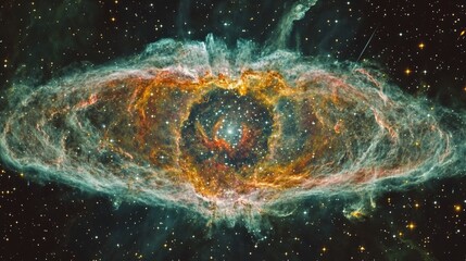 Wall Mural - photo of the eye nebula, an intricate web-like structure made, swirling gas and dust, nebula, majest