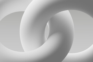 Wall Mural - abstract design of intertwined white shapes against a light gray background