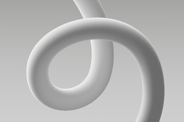 Wall Mural - curving white sculptures intertwine against a minimalist gray background in an artistic display