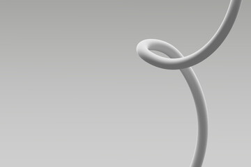 Wall Mural - abstract white sculpture with a twisted form against a minimalist gray background