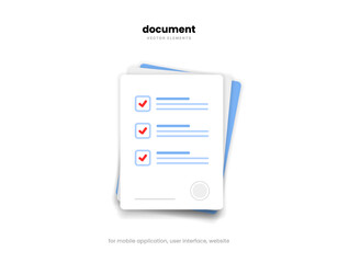 Poster - 3d blue folder icon isolated on white background. Document symbol. 3d file icon. Binder sign modern, simple, vector, icon for website design, mobile app, ui. Vector Illustration