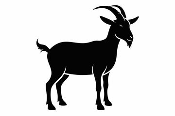 Wall Mural - goat black  silhouette