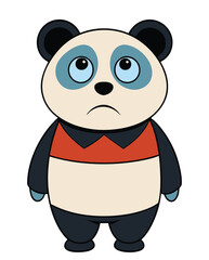 Wall Mural - A sad panda cartoon vector illustration