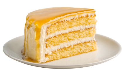 lavender honey cake with multiple layers, Transparent background