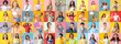 © Pixel-Shot - Big collage of positive people on color background