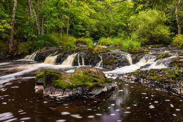 Wall Mural - Peterson Falls - A waterfall on the border of Wisconsin and Michigan.